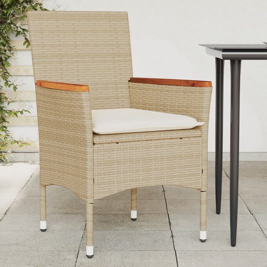 Tuinstoelen 2 st met kussens poly rattan beige is nu te koop bij PeponiXL, paradijselijk wonen!