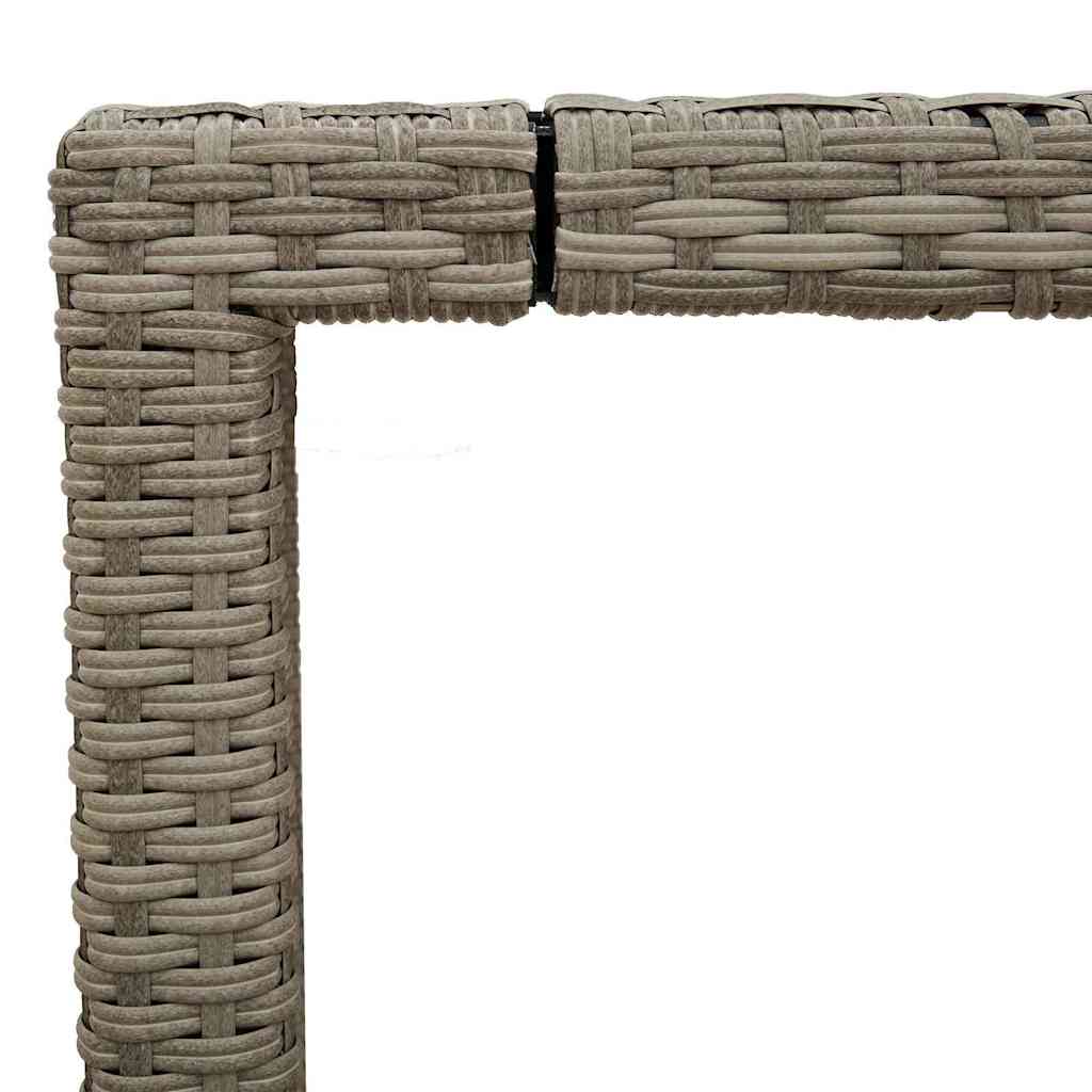 Tuintafel met glazen blad 90x90x75 cm poly rattan lichtgrijs is nu te koop bij PeponiXL, paradijselijk wonen!