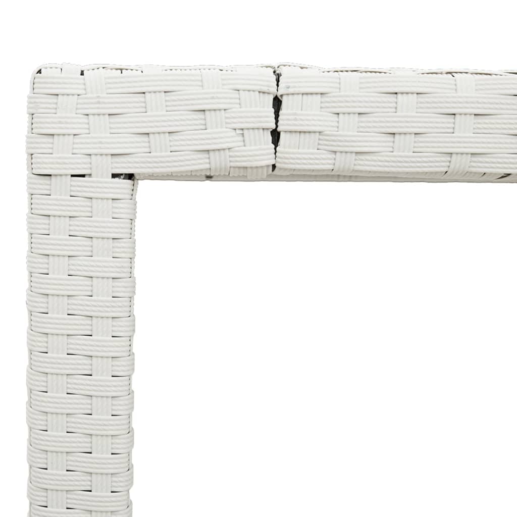 Tuintafel met glazen blad 90x90x75 cm poly rattan wit is nu te koop bij PeponiXL, paradijselijk wonen!