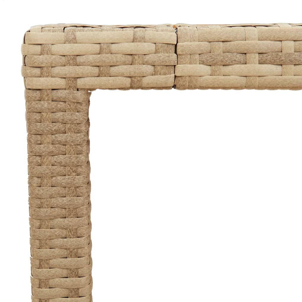 Tuintafel 90x90x75 cm poly rattan en acaciahout beige is nu te koop bij PeponiXL, paradijselijk wonen!