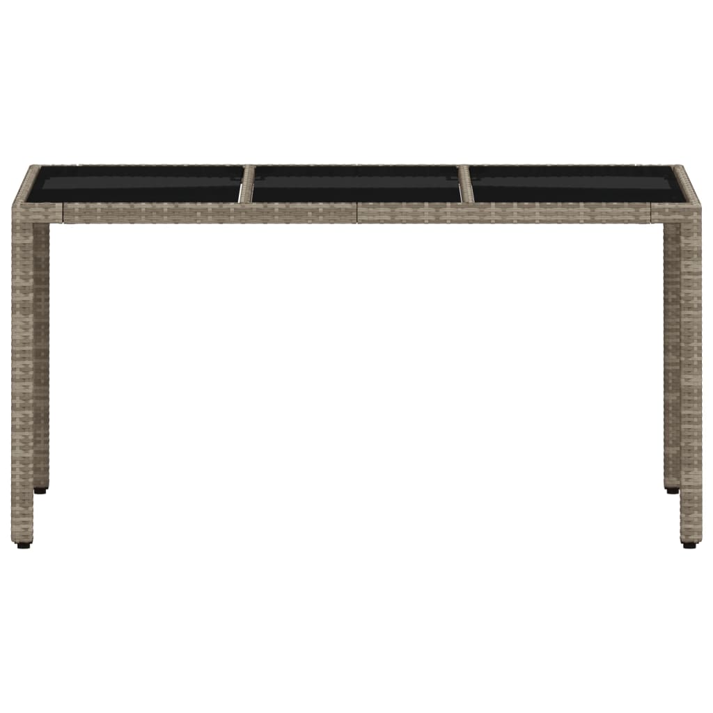 Tuintafel met glazen blad 150x90x75 cm poly rattan lichtgrijs is nu te koop bij PeponiXL, paradijselijk wonen!
