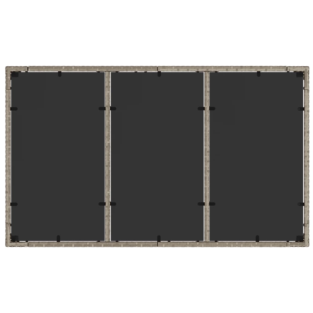 Tuintafel met glazen blad 150x90x75 cm poly rattan lichtgrijs is nu te koop bij PeponiXL, paradijselijk wonen!