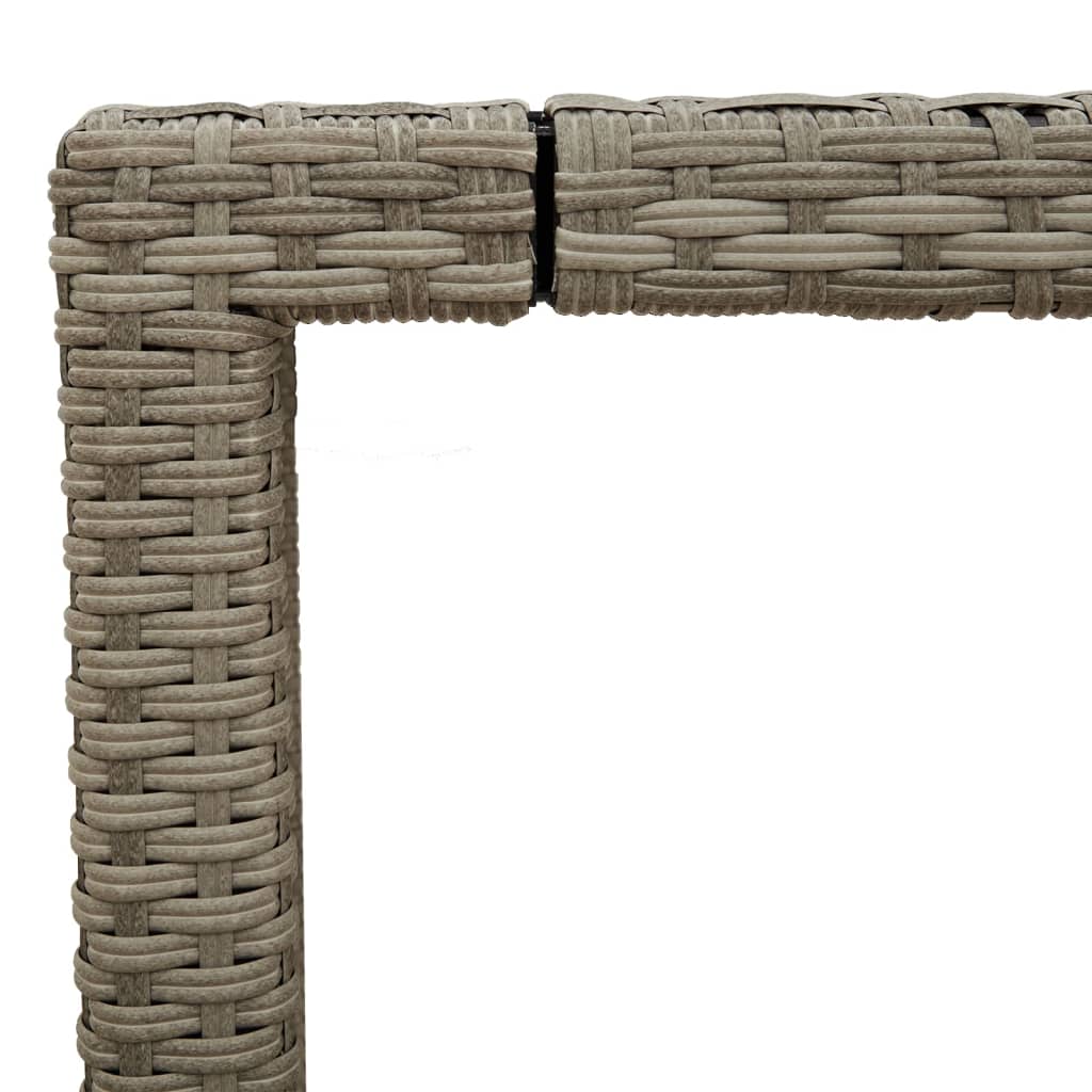Tuintafel met glazen blad 150x90x75 cm poly rattan lichtgrijs is nu te koop bij PeponiXL, paradijselijk wonen!