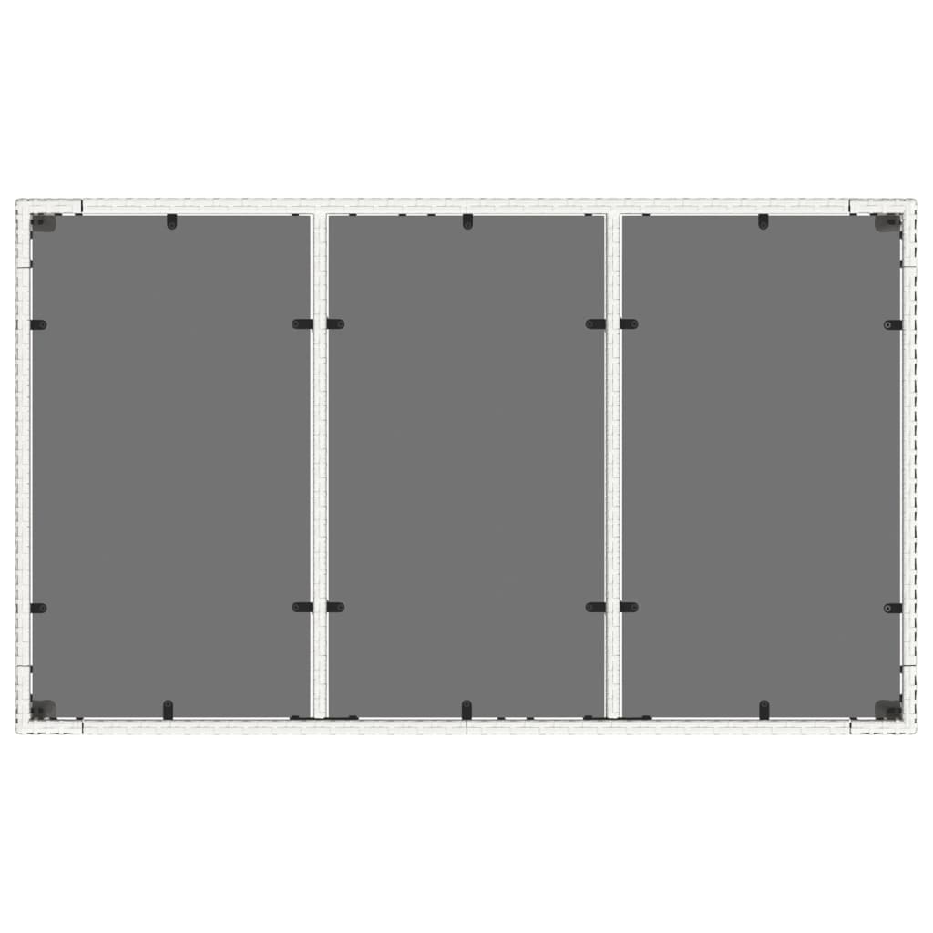 Tuintafel met glazen blad 150x90x75 cm poly rattan wit is nu te koop bij PeponiXL, paradijselijk wonen!