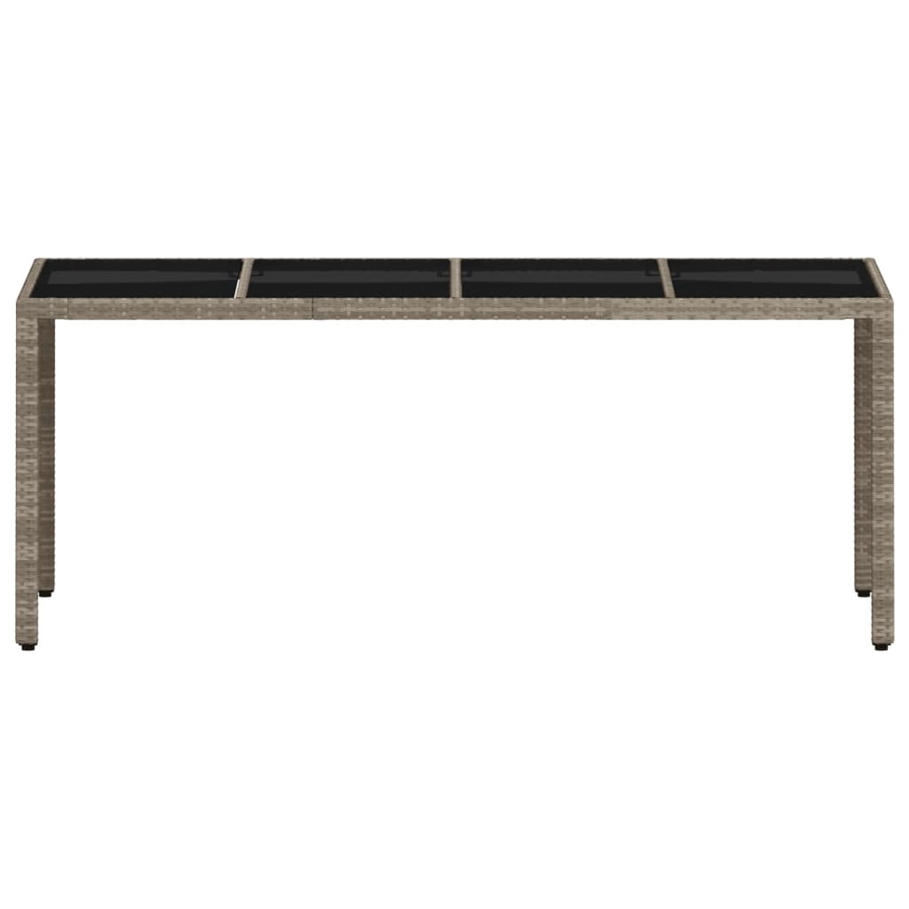 Tuintafel met glazen blad 190x90x75 cm poly rattan lichtgrijs is nu te koop bij PeponiXL, paradijselijk wonen!