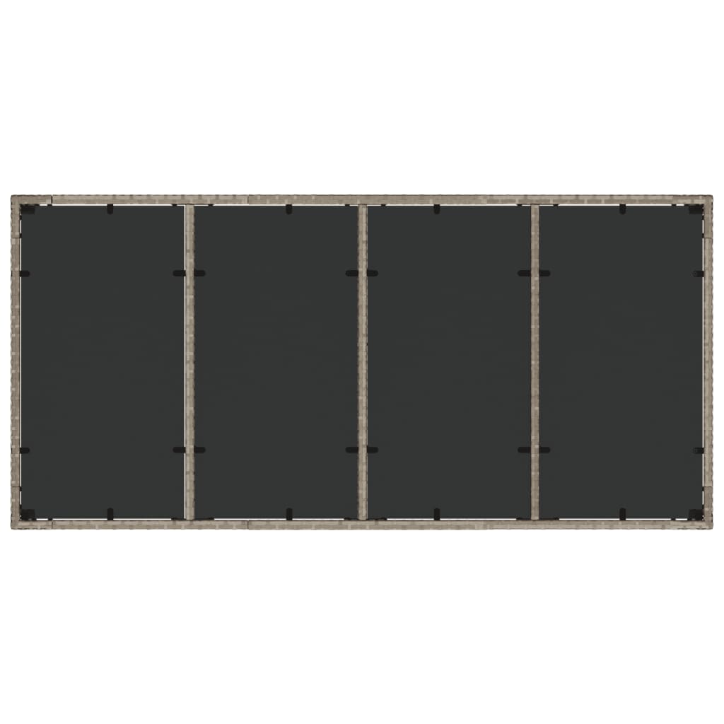 Tuintafel met glazen blad 190x90x75 cm poly rattan lichtgrijs is nu te koop bij PeponiXL, paradijselijk wonen!