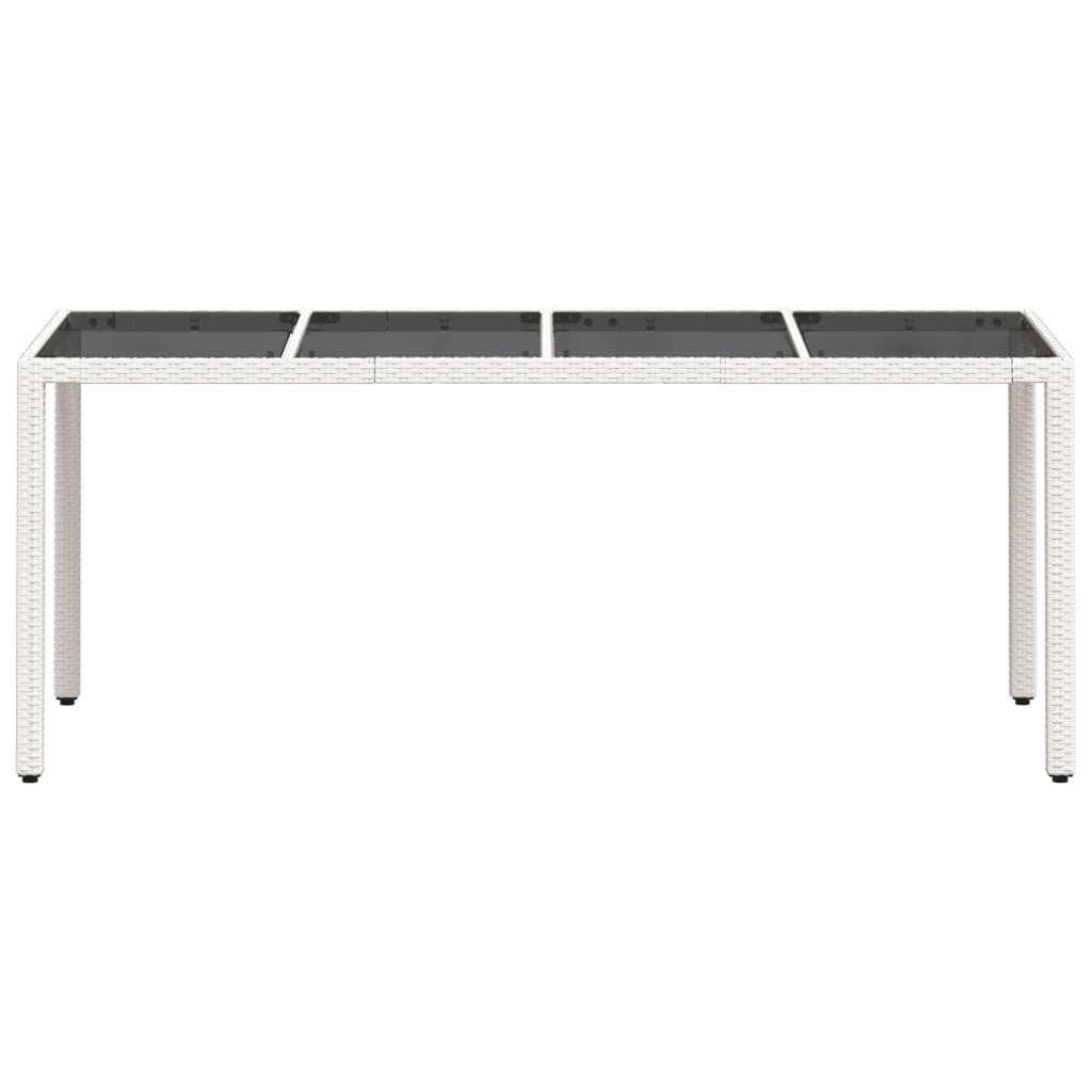 Tuintafel met glazen blad 190x90x75 cm poly rattan wit is nu te koop bij PeponiXL, paradijselijk wonen!