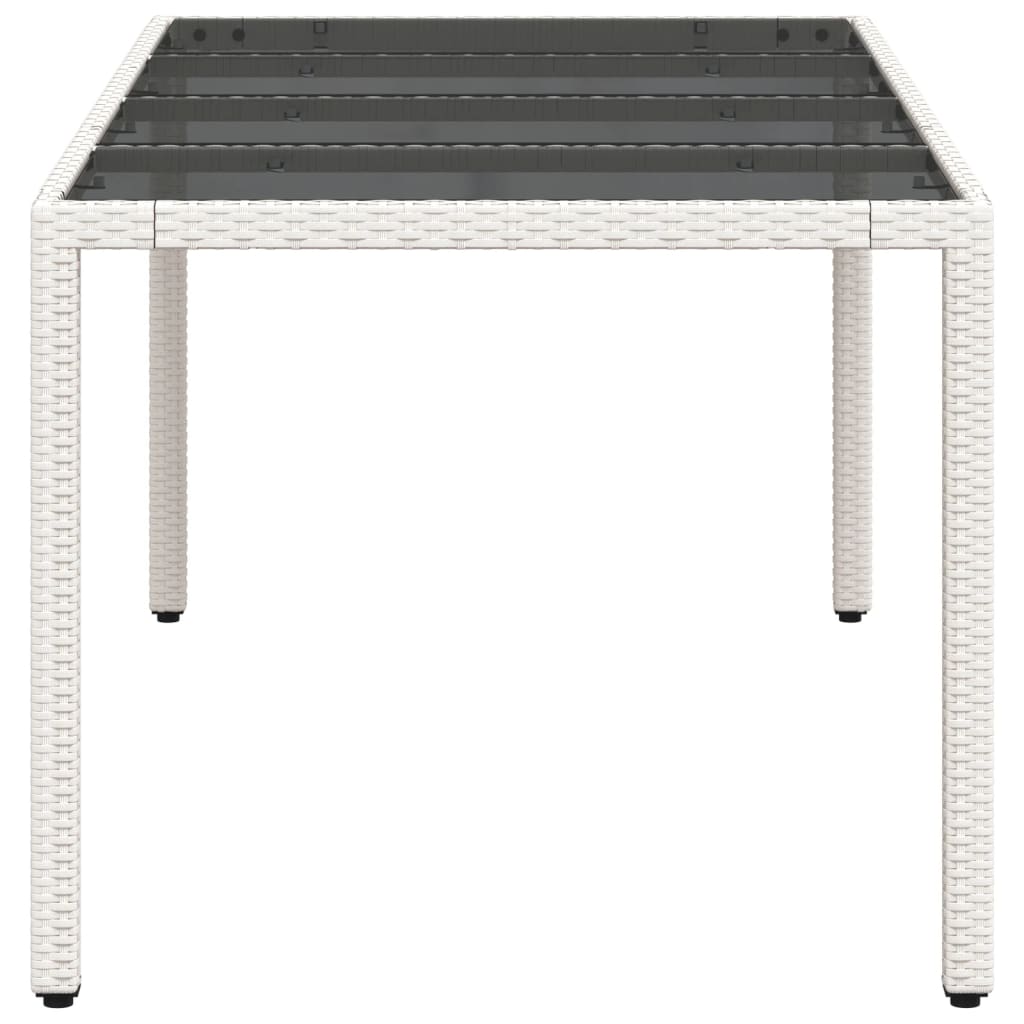 Tuintafel met glazen blad 190x90x75 cm poly rattan wit is nu te koop bij PeponiXL, paradijselijk wonen!