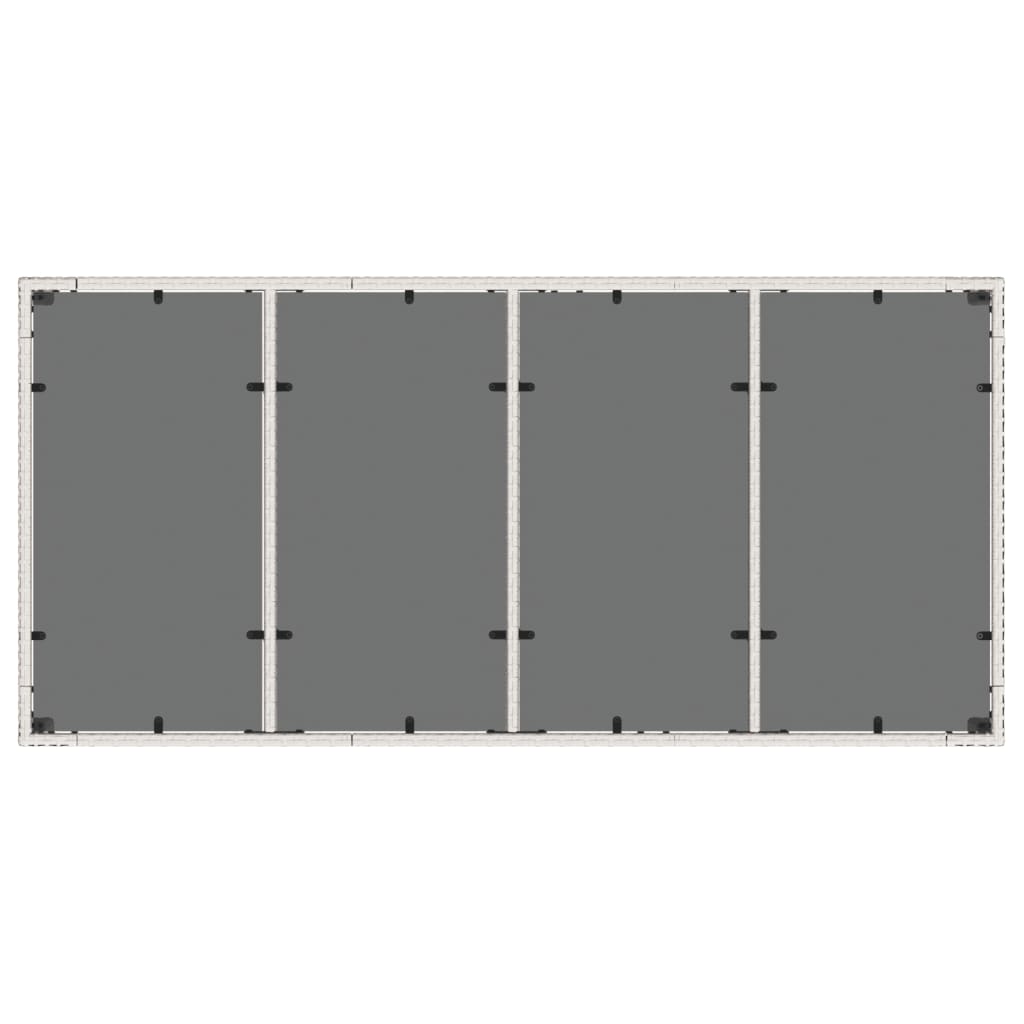 Tuintafel met glazen blad 190x90x75 cm poly rattan wit is nu te koop bij PeponiXL, paradijselijk wonen!