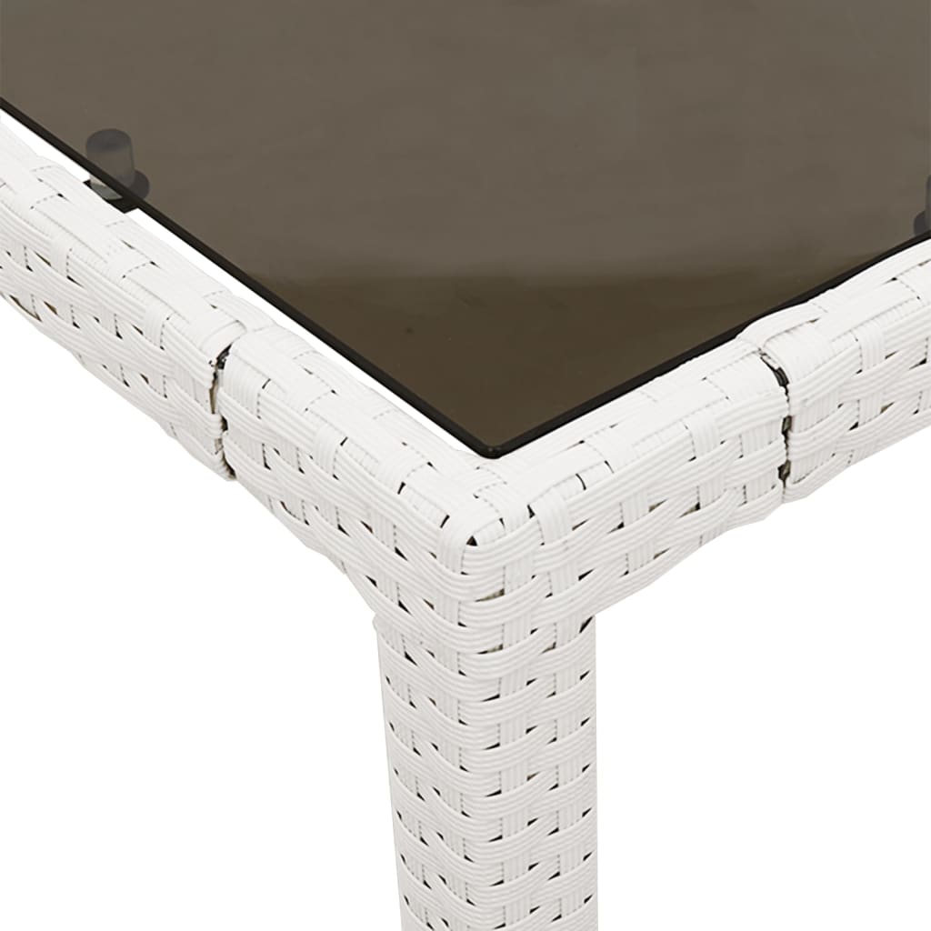 Tuintafel met glazen blad 190x90x75 cm poly rattan wit is nu te koop bij PeponiXL, paradijselijk wonen!