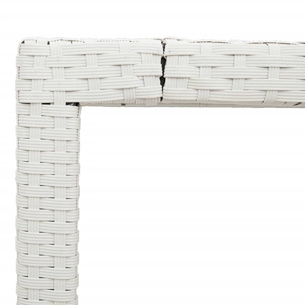Tuintafel met glazen blad 190x90x75 cm poly rattan wit is nu te koop bij PeponiXL, paradijselijk wonen!