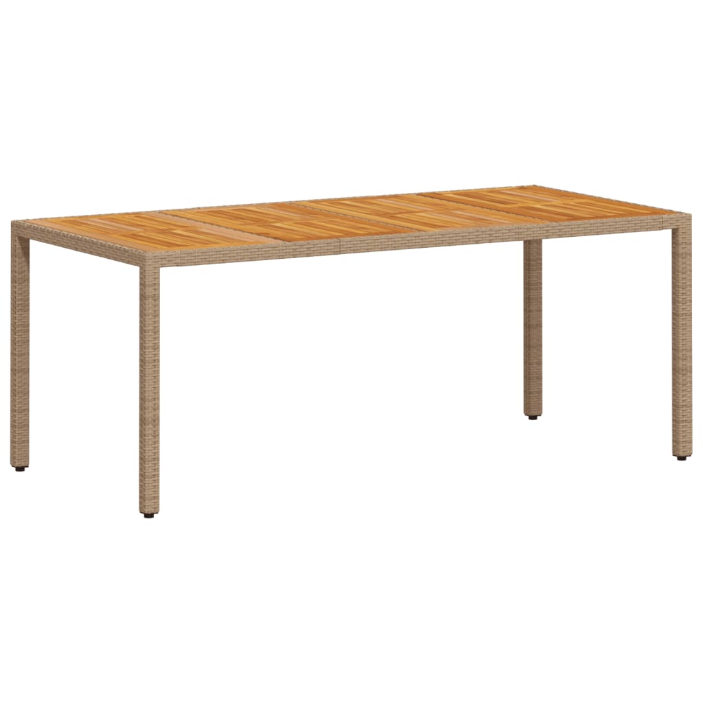 Tuintafel 190x90x75 cm poly rattan en acaciahout beige is nu te koop bij PeponiXL, paradijselijk wonen!