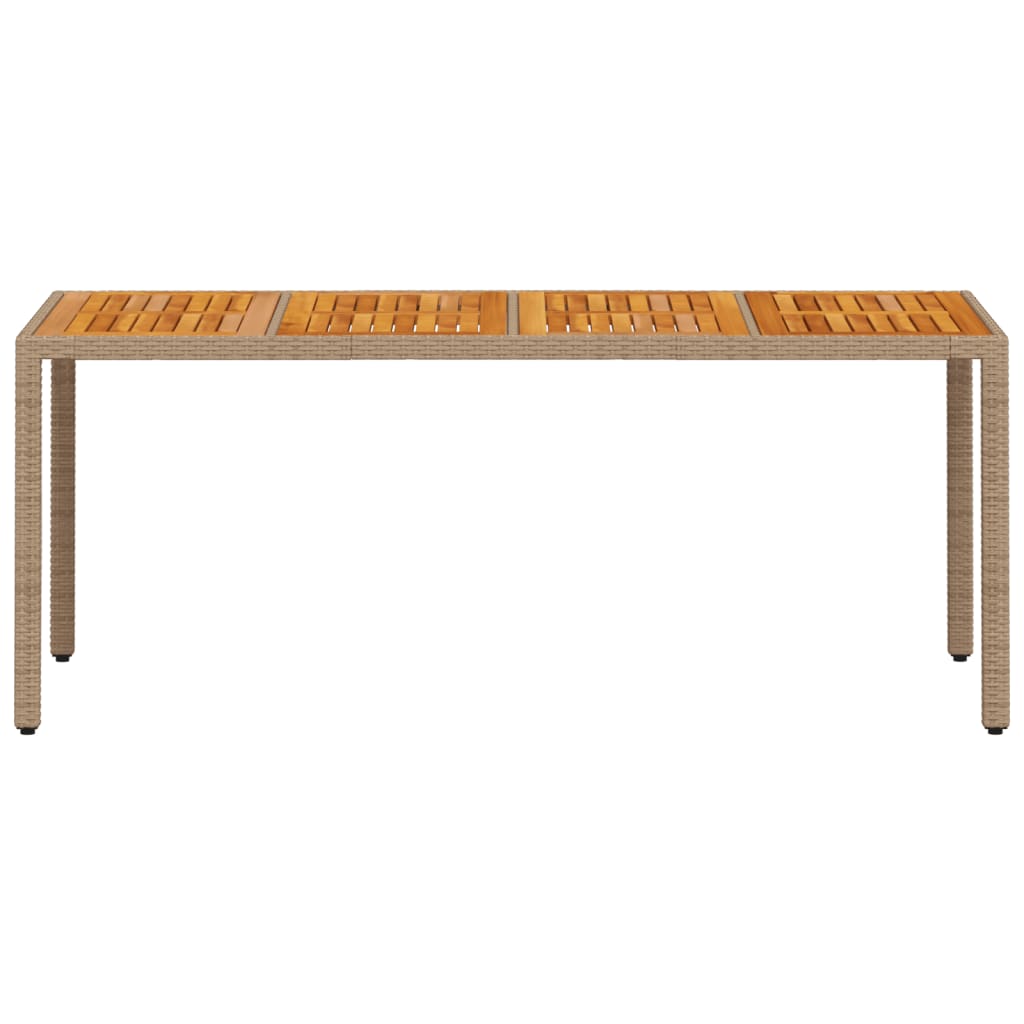 Tuintafel 190x90x75 cm poly rattan en acaciahout beige is nu te koop bij PeponiXL, paradijselijk wonen!