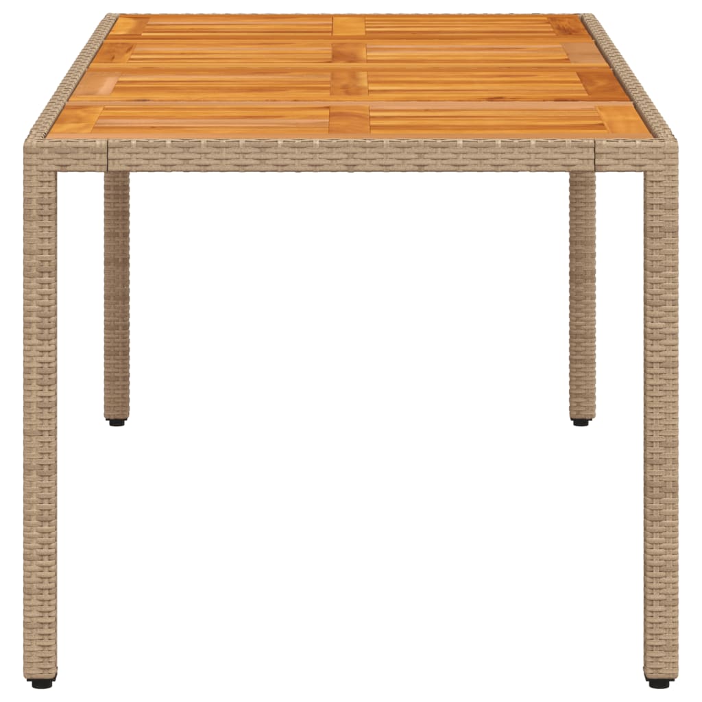 Tuintafel 190x90x75 cm poly rattan en acaciahout beige is nu te koop bij PeponiXL, paradijselijk wonen!
