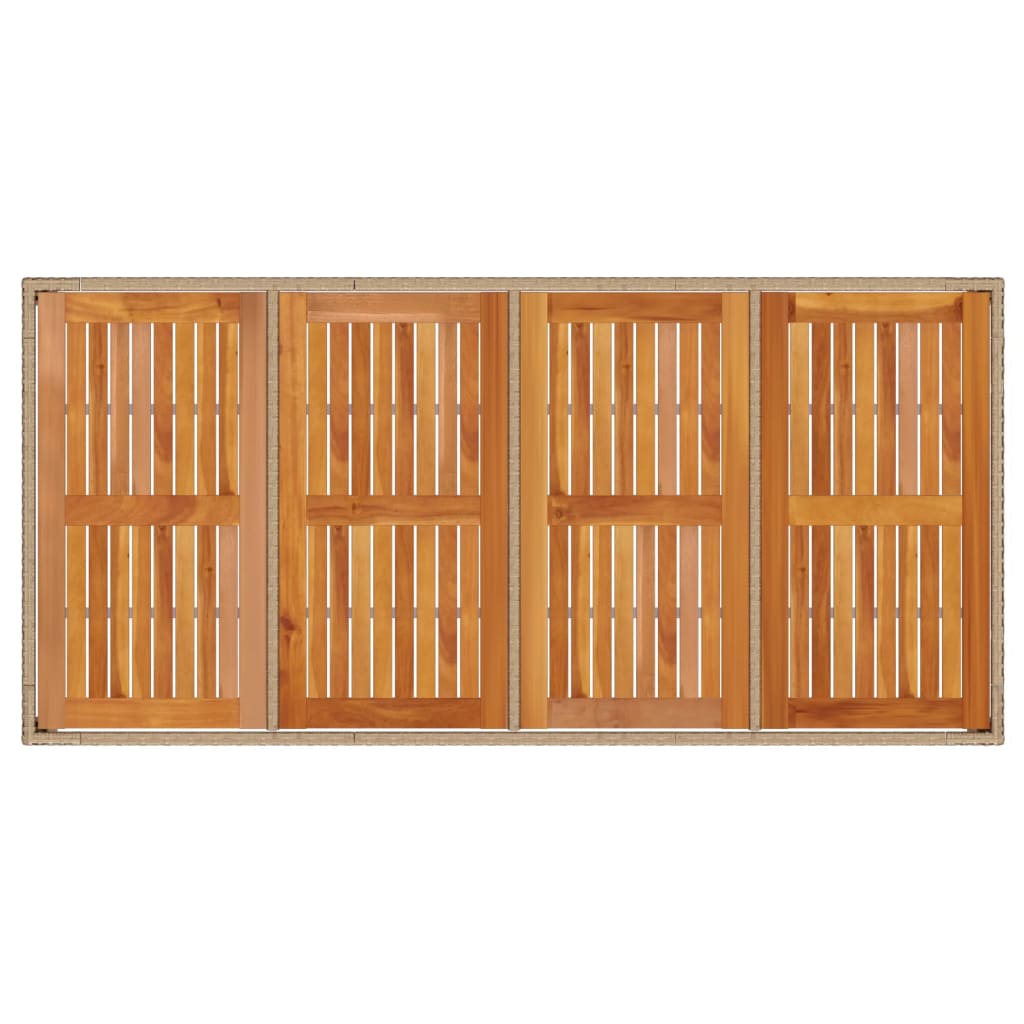 Tuintafel 190x90x75 cm poly rattan en acaciahout beige is nu te koop bij PeponiXL, paradijselijk wonen!