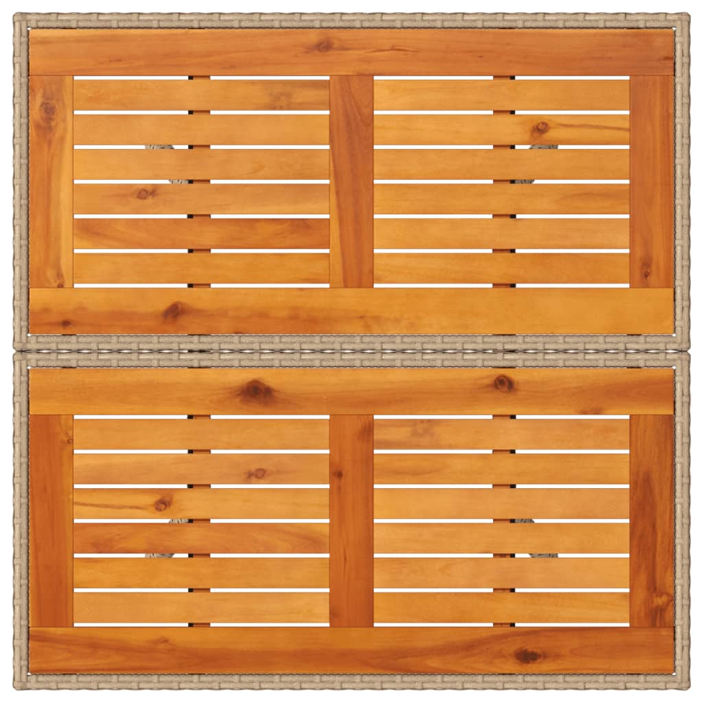 Tuintafel 80x80x75 cm poly rattan en acaciahout beige is nu te koop bij PeponiXL, paradijselijk wonen!
