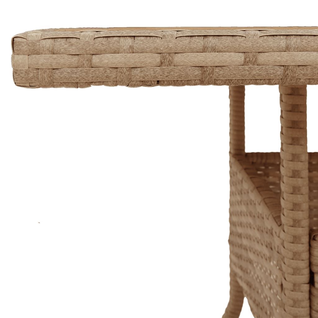 Tuintafel 80x80x75 cm poly rattan en acaciahout beige is nu te koop bij PeponiXL, paradijselijk wonen!