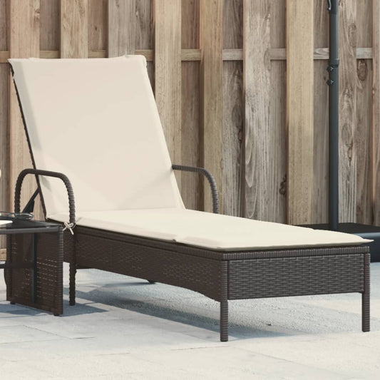 Ligbed met wielen en kussen poly rattan zwart is nu te koop bij PeponiXL, paradijselijk wonen!
