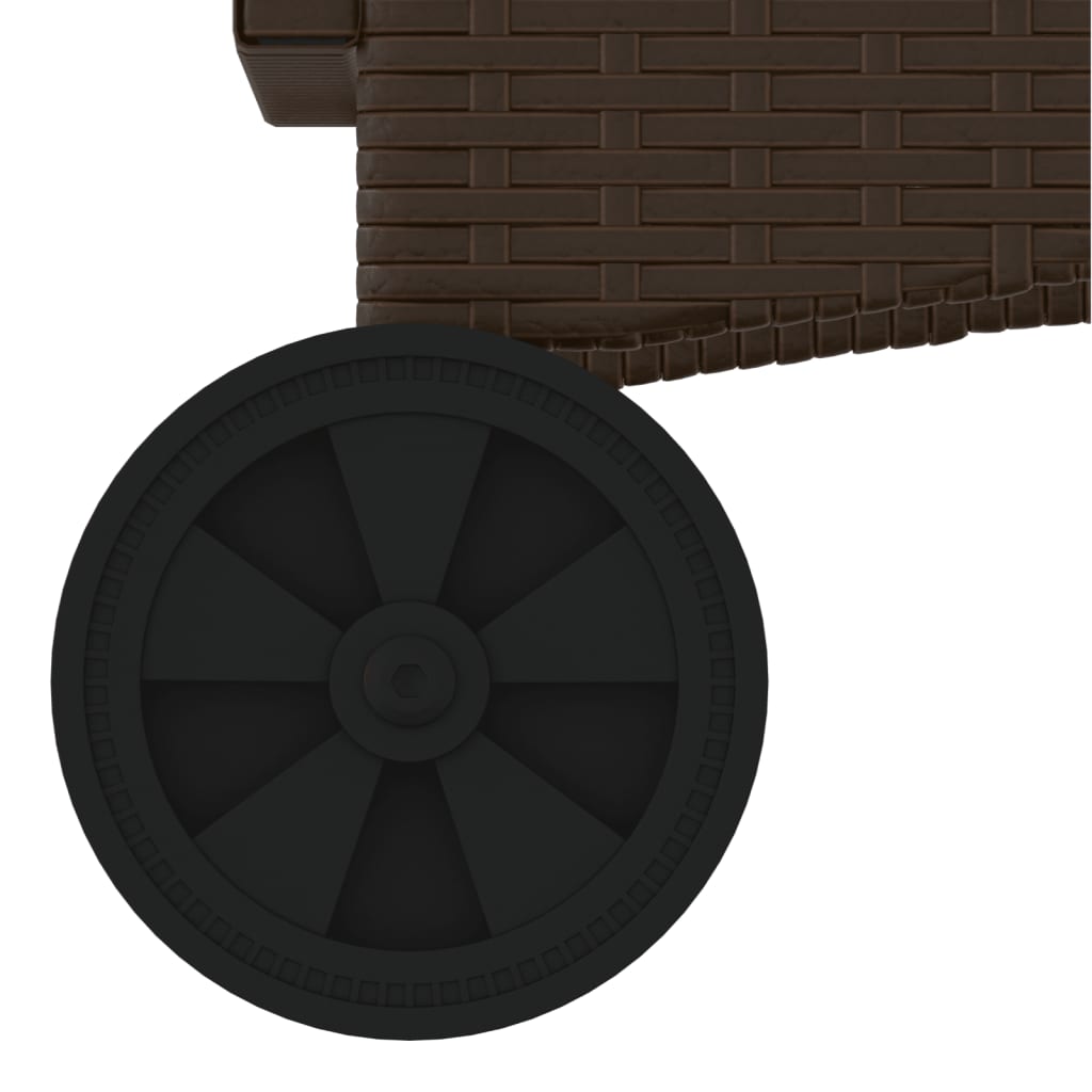 Ligbed met wielen en kussen poly rattan bruin is nu te koop bij PeponiXL, paradijselijk wonen!