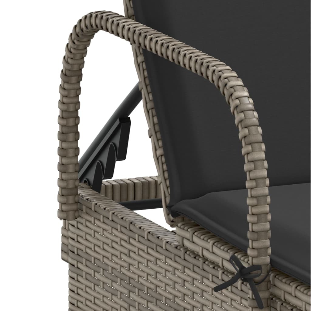 Ligbed met wielen en kussen poly rattan grijs is nu te koop bij PeponiXL, paradijselijk wonen!