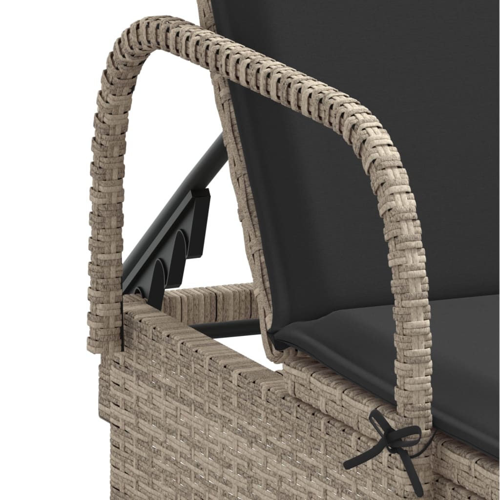 Ligbed met wielen en kussens poly rattan lichtgrijs is nu te koop bij PeponiXL, paradijselijk wonen!