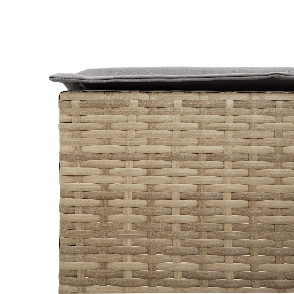 Tuinbarkrukken 2 st met kussens poly rattan beige is nu te koop bij PeponiXL, paradijselijk wonen!