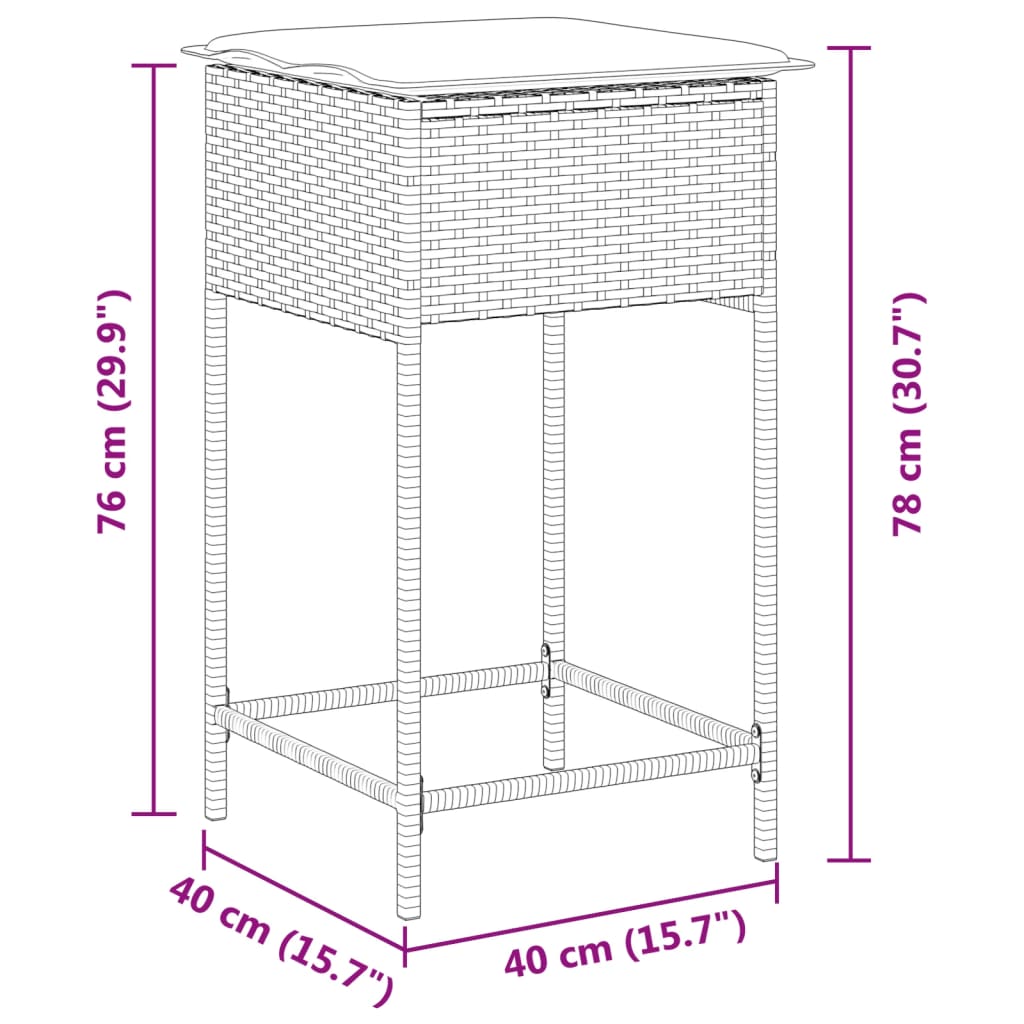 Tuinbarkrukken 2 st met kussens poly rattan beige is nu te koop bij PeponiXL, paradijselijk wonen!