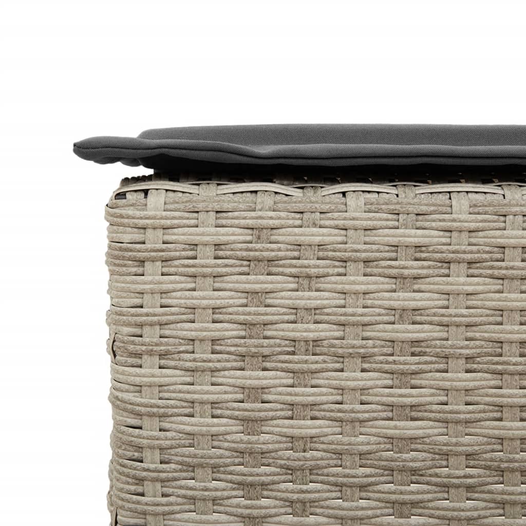 Tuinbarkrukken met kussens 2 st poly rattan lichtgrijs is nu te koop bij PeponiXL, paradijselijk wonen!