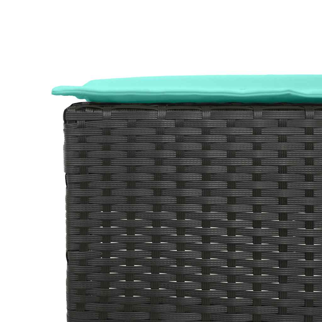 Tuinbarkrukken met kussens 2 stuks zwart polyrotan is nu te koop bij PeponiXL, paradijselijk wonen!