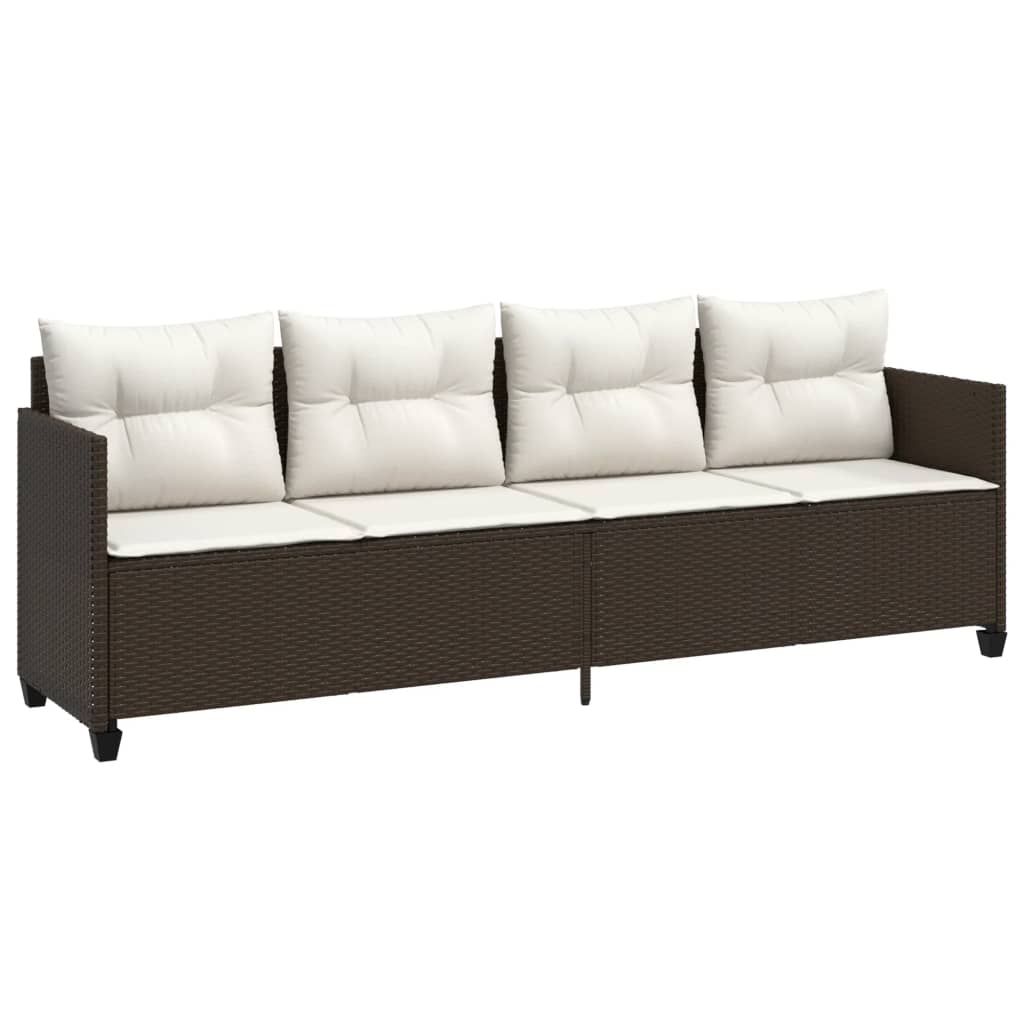 Ligbed met kussens poly rattan bruin is nu te koop bij PeponiXL, paradijselijk wonen!