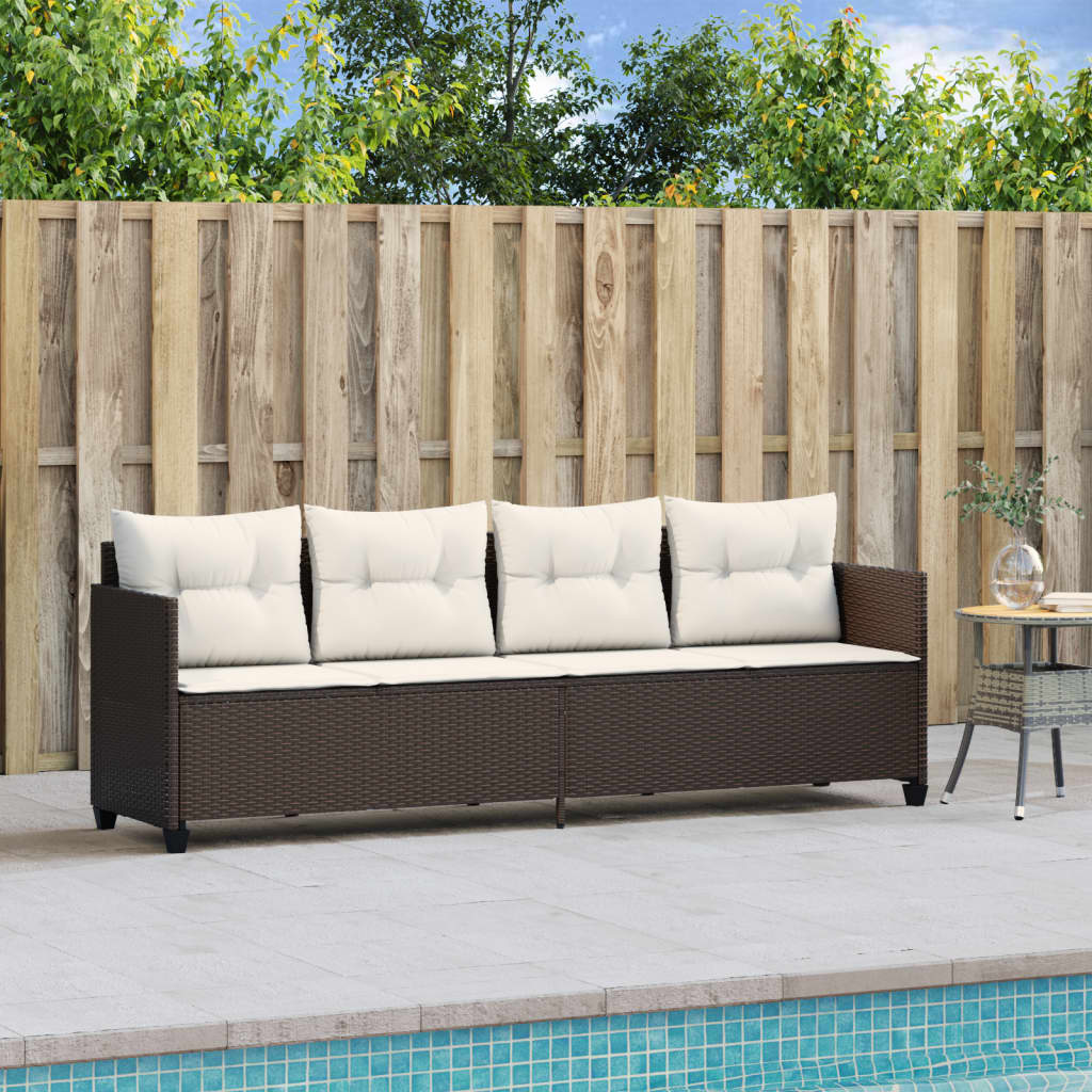 Ligbed met kussens poly rattan bruin is nu te koop bij PeponiXL, paradijselijk wonen!