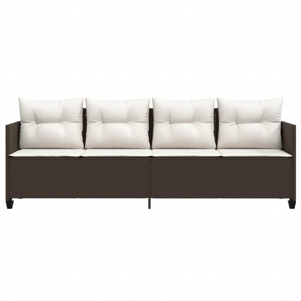 Ligbed met kussens poly rattan bruin is nu te koop bij PeponiXL, paradijselijk wonen!