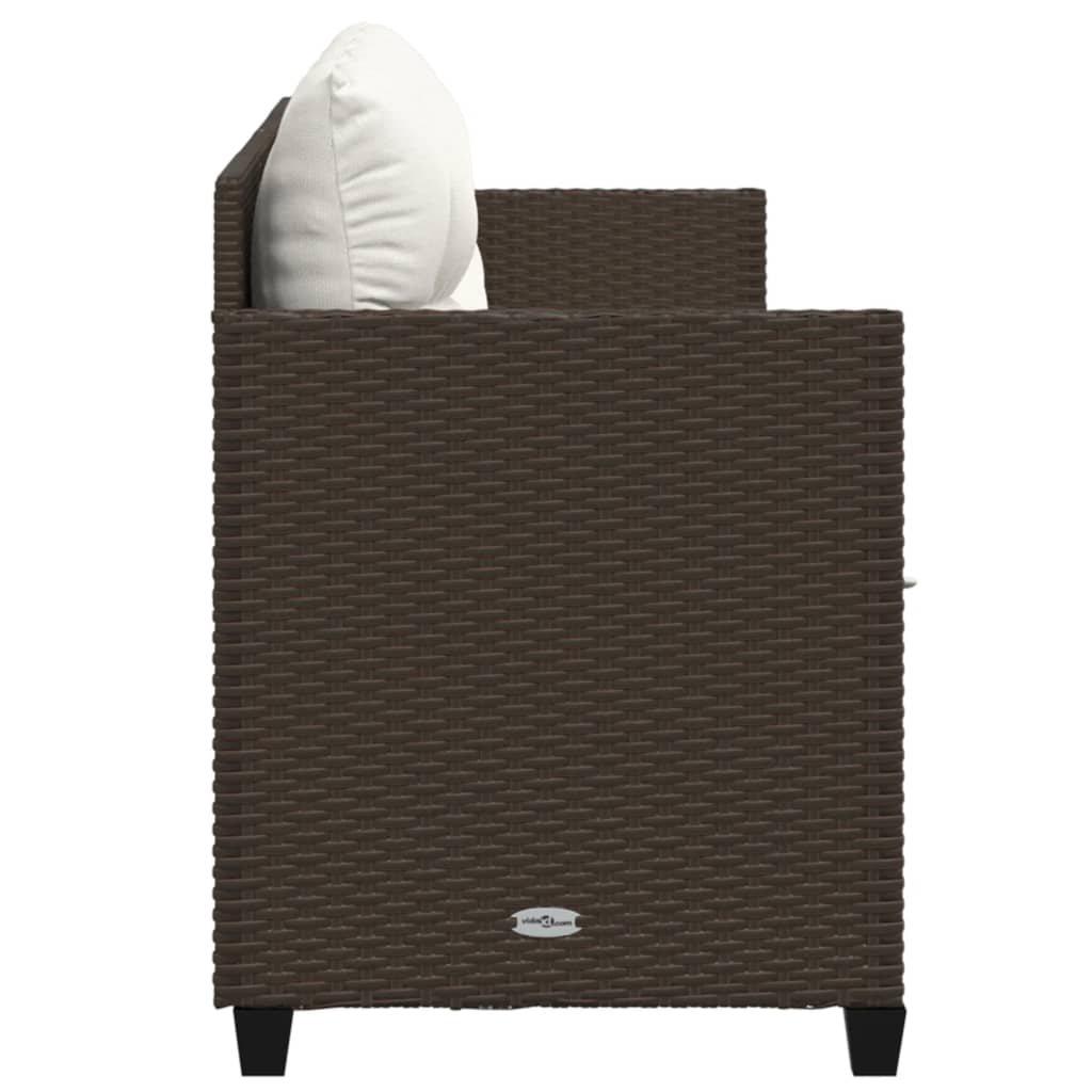 Ligbed met kussens poly rattan bruin is nu te koop bij PeponiXL, paradijselijk wonen!