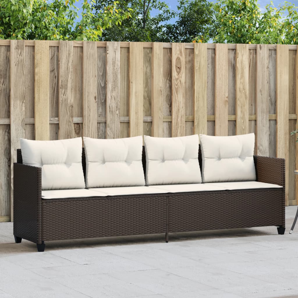 Ligbed met kussens poly rattan bruin is nu te koop bij PeponiXL, paradijselijk wonen!