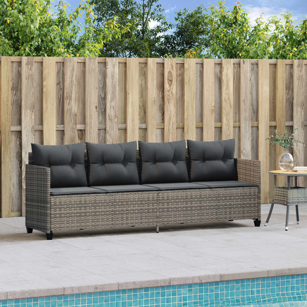 Ligbed met kussen poly rattan grijs is nu te koop bij PeponiXL, paradijselijk wonen!