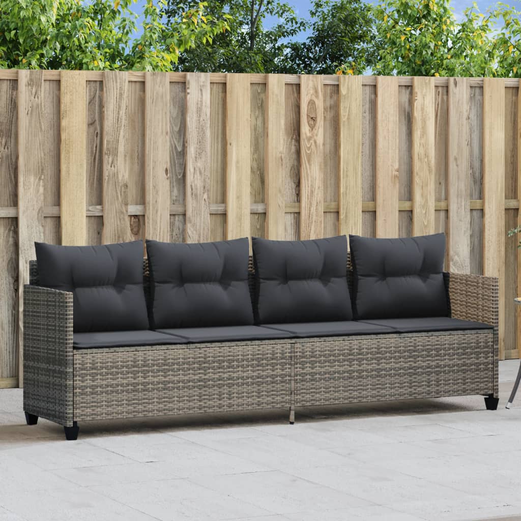 Ligbed met kussen poly rattan grijs is nu te koop bij PeponiXL, paradijselijk wonen!