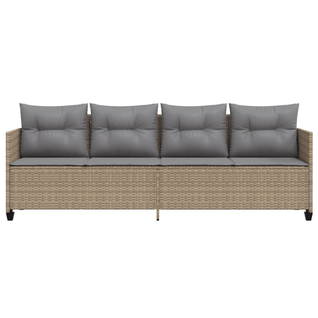Ligbed met kussens poly rattan beige is nu te koop bij PeponiXL, paradijselijk wonen!