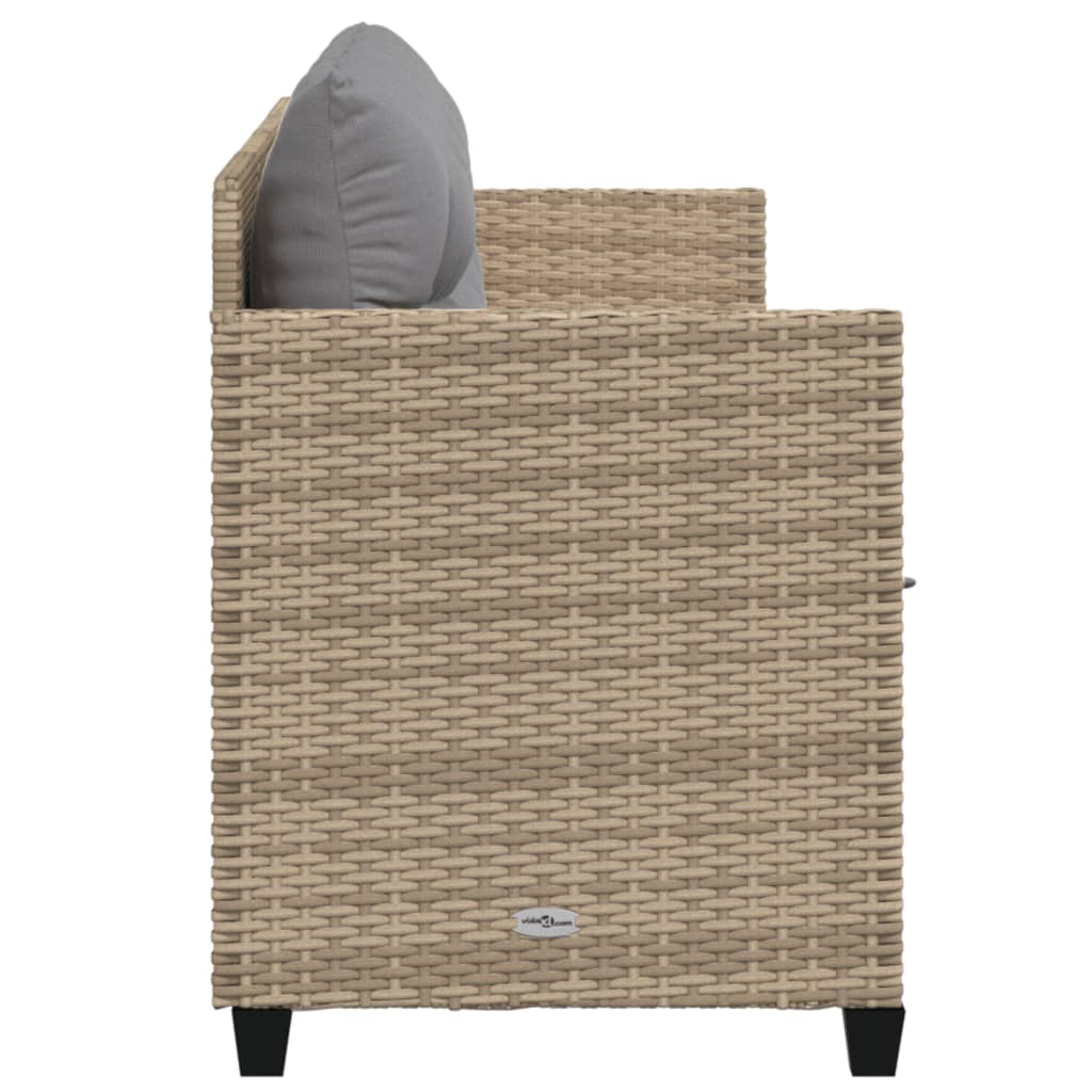 Ligbed met kussens poly rattan beige is nu te koop bij PeponiXL, paradijselijk wonen!