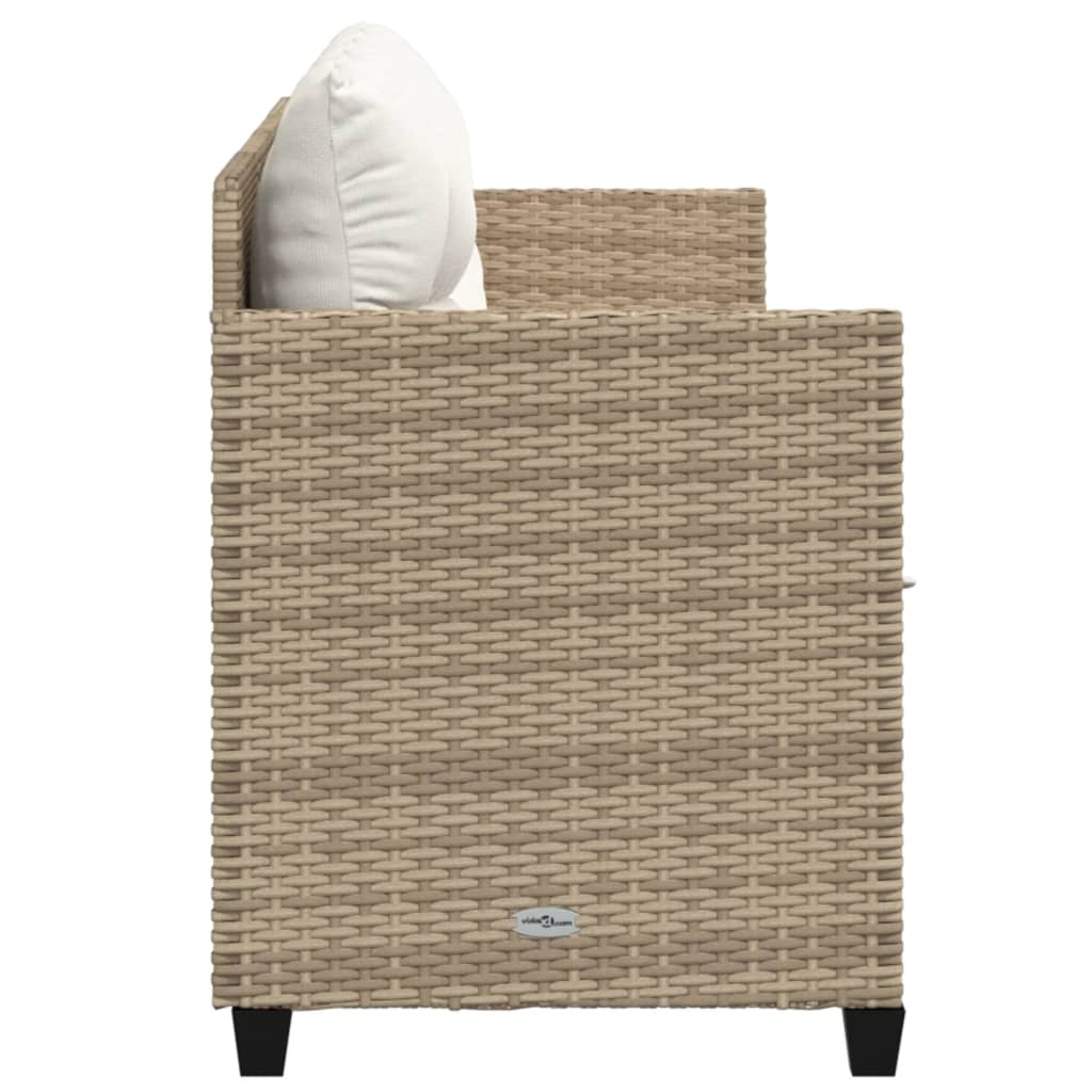 Ligbed met kussens poly rattan beige is nu te koop bij PeponiXL, paradijselijk wonen!
