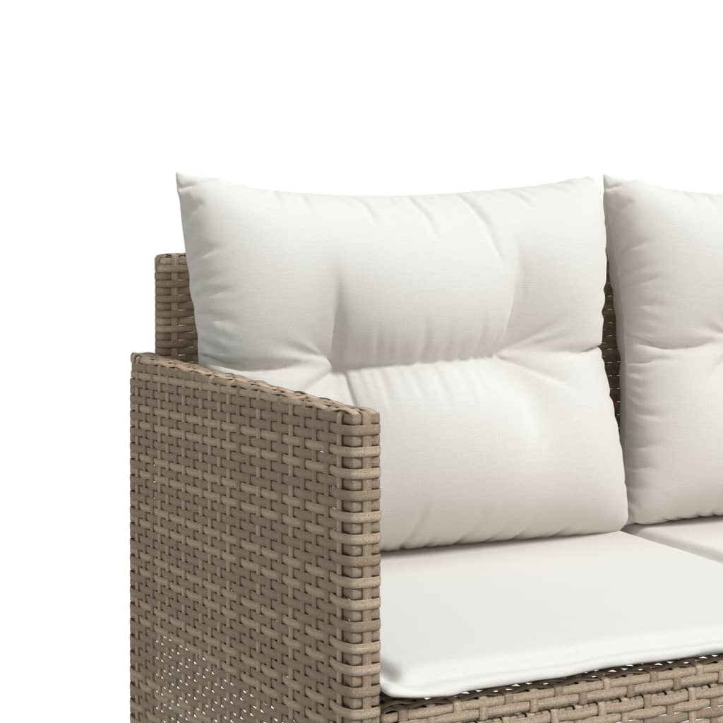 Ligbed met kussens poly rattan beige is nu te koop bij PeponiXL, paradijselijk wonen!