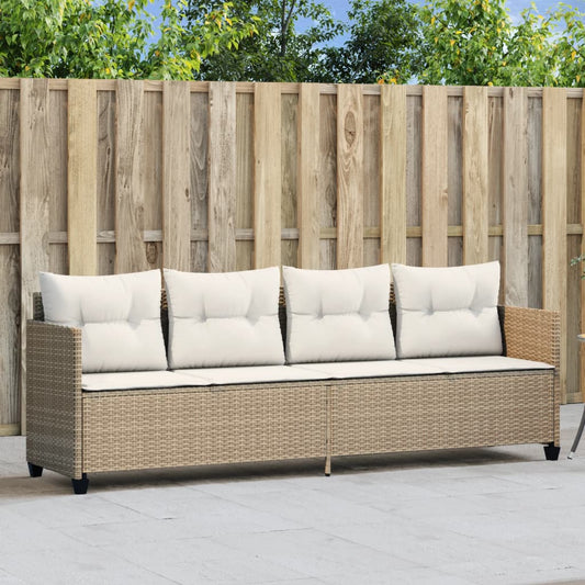 Ligbed met kussens poly rattan beige is nu te koop bij PeponiXL, paradijselijk wonen!