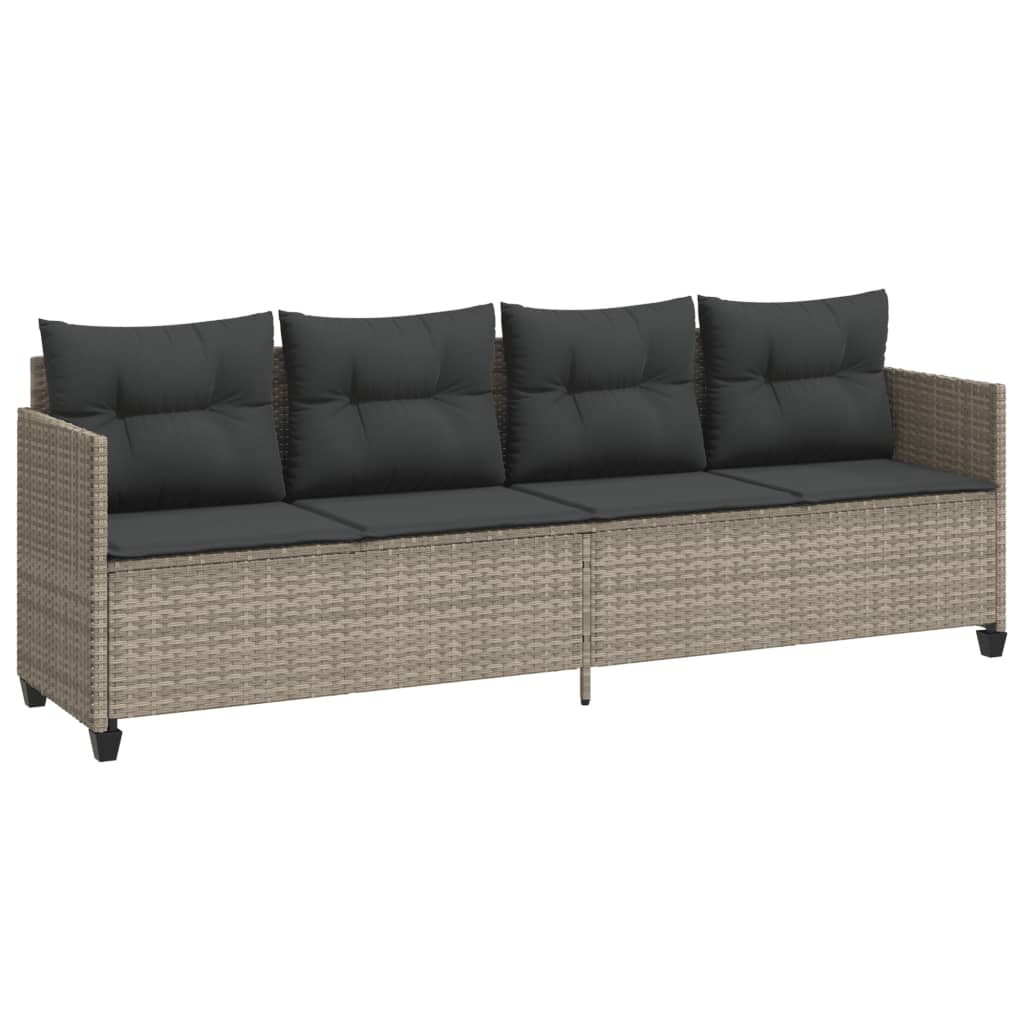 Ligbed met kussen poly rattan lichtgrijs is nu te koop bij PeponiXL, paradijselijk wonen!