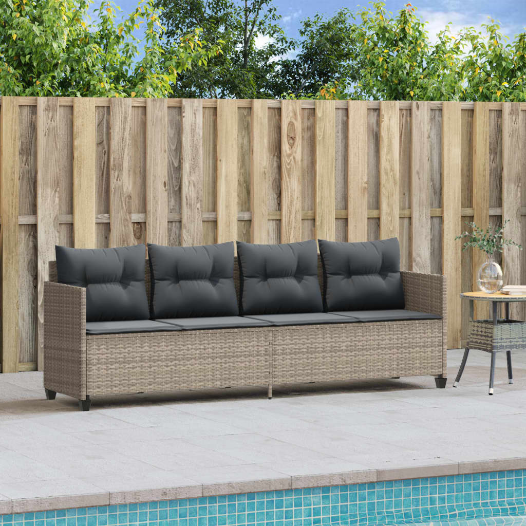Ligbed met kussen poly rattan lichtgrijs is nu te koop bij PeponiXL, paradijselijk wonen!