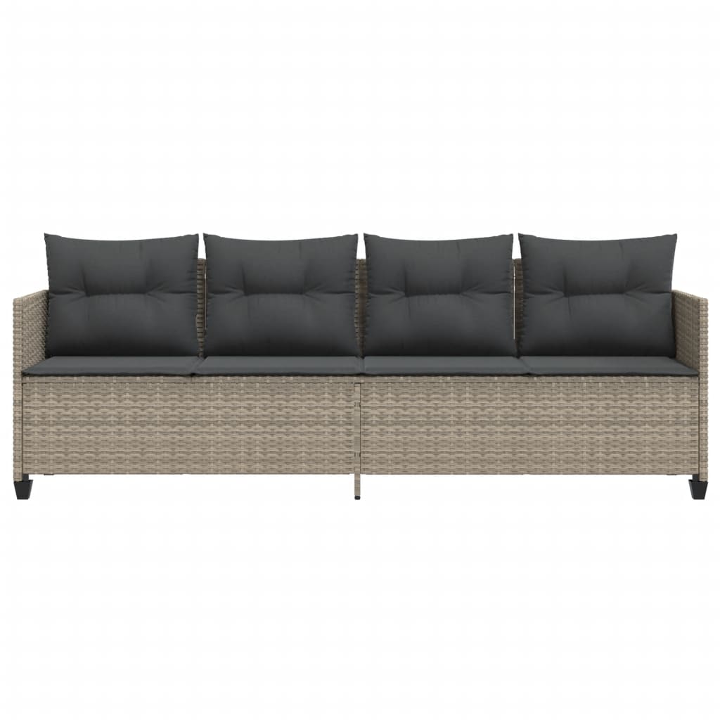 Ligbed met kussen poly rattan lichtgrijs is nu te koop bij PeponiXL, paradijselijk wonen!