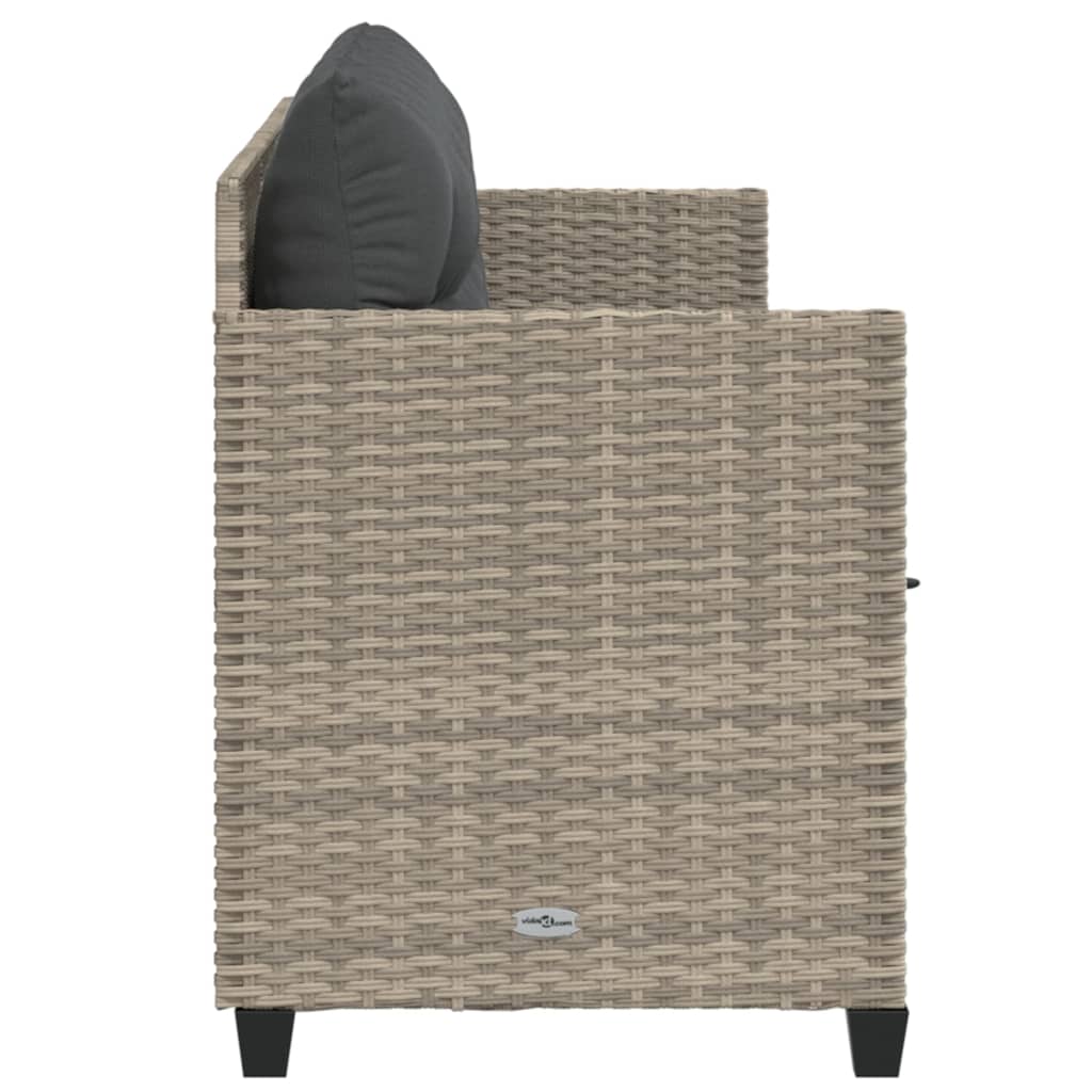 Ligbed met kussen poly rattan lichtgrijs is nu te koop bij PeponiXL, paradijselijk wonen!