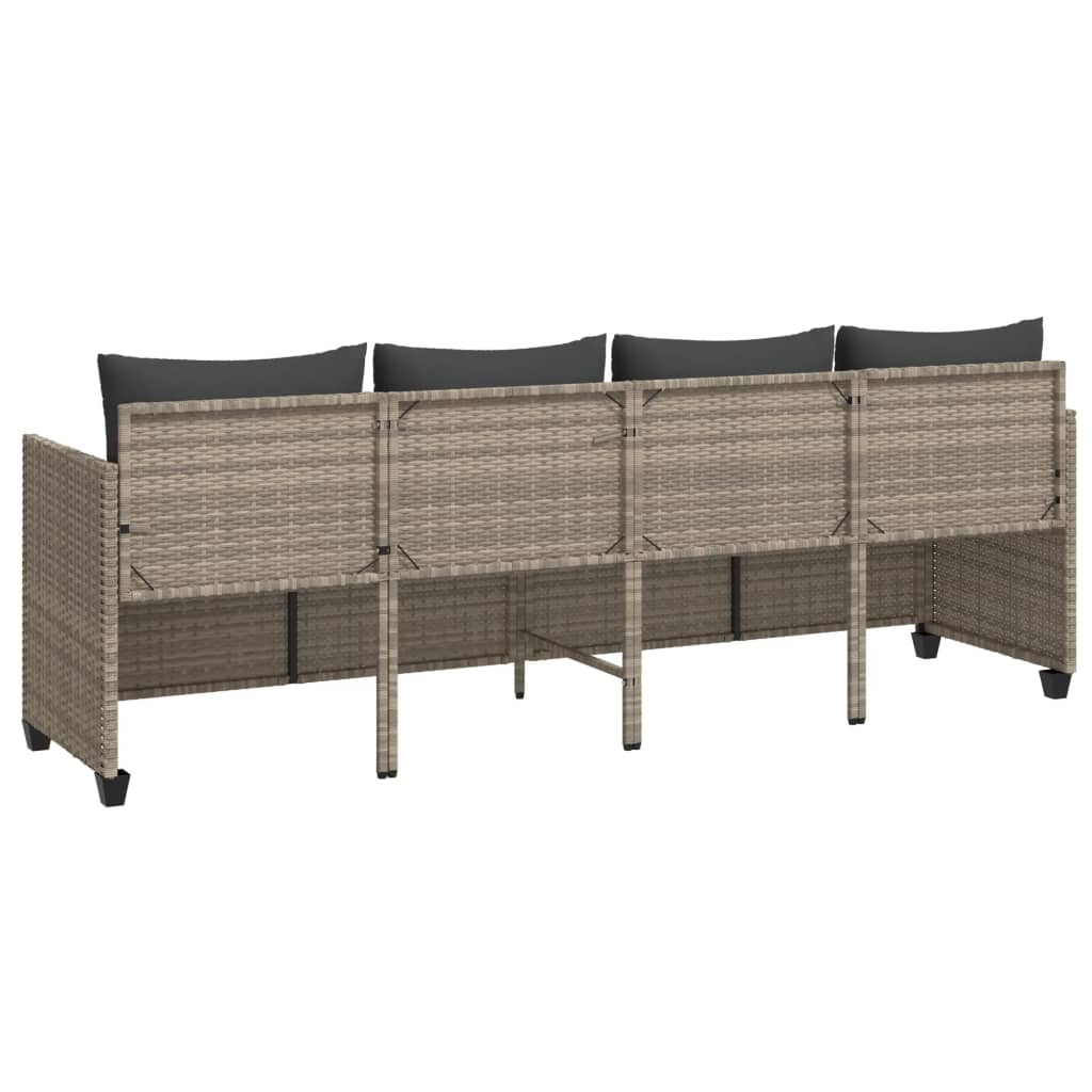 Ligbed met kussen poly rattan lichtgrijs is nu te koop bij PeponiXL, paradijselijk wonen!
