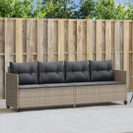 Ligbed met kussen poly rattan lichtgrijs is nu te koop bij PeponiXL, paradijselijk wonen!