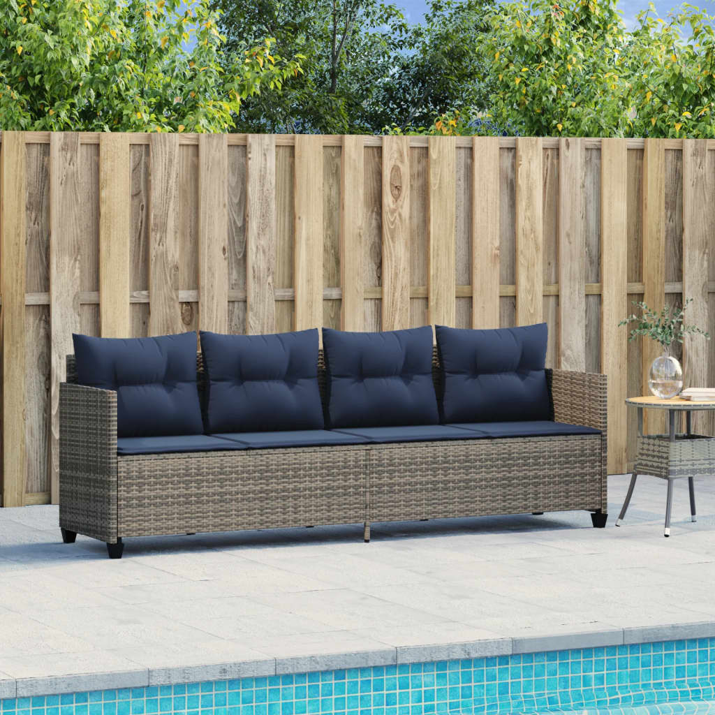 Ligbed met kussen poly rattan grijs is nu te koop bij PeponiXL, paradijselijk wonen!