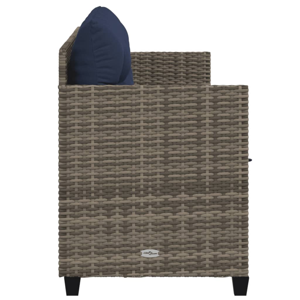 Ligbed met kussen poly rattan grijs is nu te koop bij PeponiXL, paradijselijk wonen!