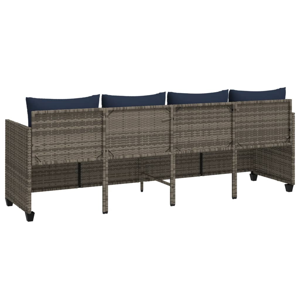 Ligbed met kussen poly rattan grijs is nu te koop bij PeponiXL, paradijselijk wonen!